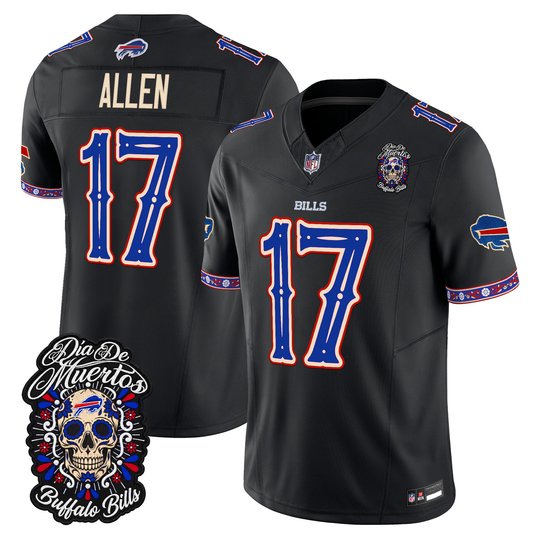 Men's Buffalo Bills Día de los Muertos Vapor Limited Jersey - All Stitched