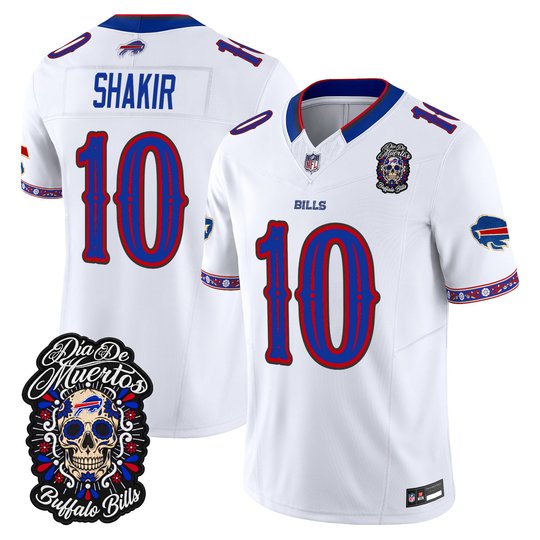 Men's Buffalo Bills Día de los Muertos Vapor Limited Jersey - All Stitched