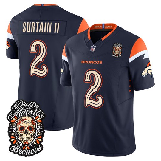Men's Denver Broncos Día de los Muertos Vapor Limited Jersey - All Stitched