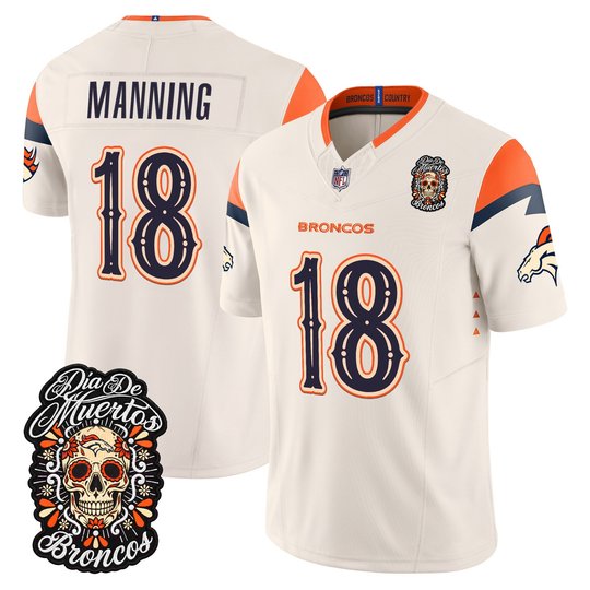 Men's Denver Broncos Día de los Muertos Vapor Limited Jersey - All Stitched