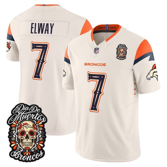 Men's Denver Broncos Día de los Muertos Vapor Limited Jersey - All Stitched