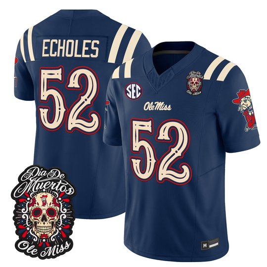 Men's Ole Miss Rebels Día de los Muertos Vapor Limited Jersey - All Stitched
