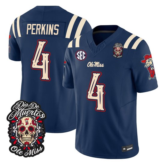 Men's Ole Miss Rebels Día de los Muertos Vapor Limited Jersey - All Stitched