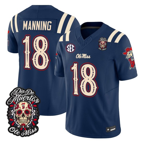 Men's Ole Miss Rebels Día de los Muertos Vapor Limited Jersey - All Stitched