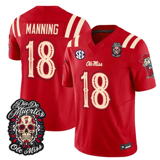 Men's Ole Miss Rebels Día de los Muertos Vapor Limited Jersey - All Stitched