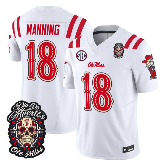 Men's Ole Miss Rebels Día de los Muertos Vapor Limited Jersey - All Stitched