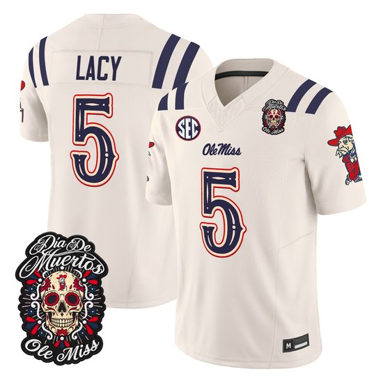 Men's Ole Miss Rebels Día de los Muertos Vapor Limited Jersey - All Stitched