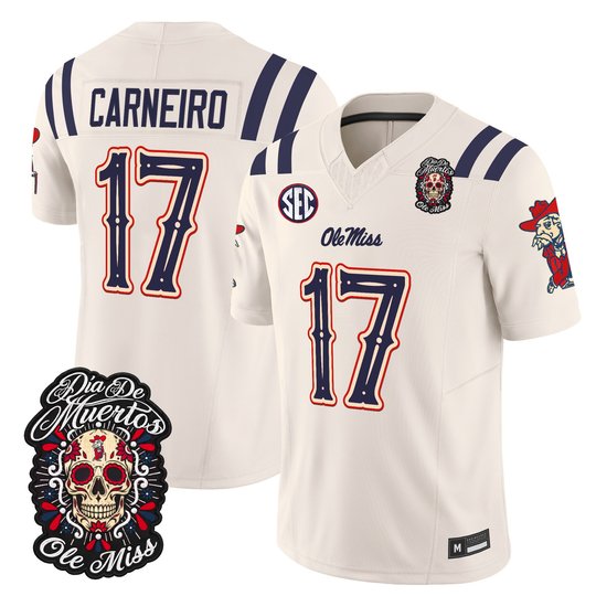 Men's Ole Miss Rebels Día de los Muertos Vapor Limited Jersey - All Stitched