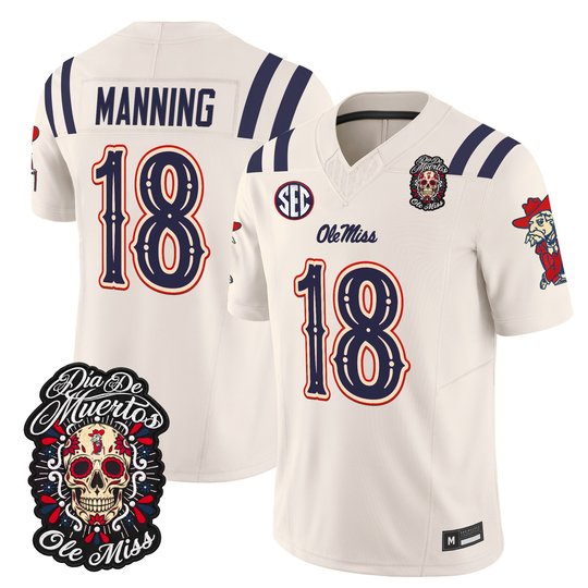 Men's Ole Miss Rebels Día de los Muertos Vapor Limited Jersey - All Stitched