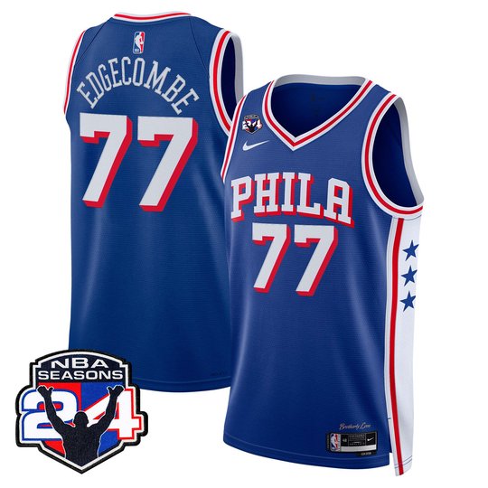 Men's Philadelphia 76ers Swingman Jersey - 24th Season Patch - All Stitched