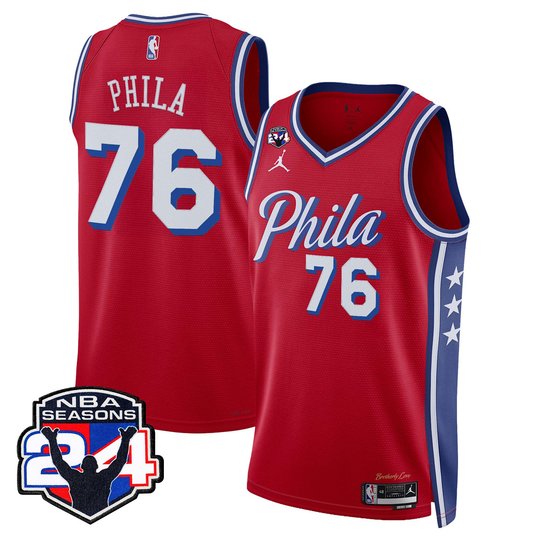 Men's Philadelphia 76ers Swingman Jersey - 24th Season Patch - All Stitched