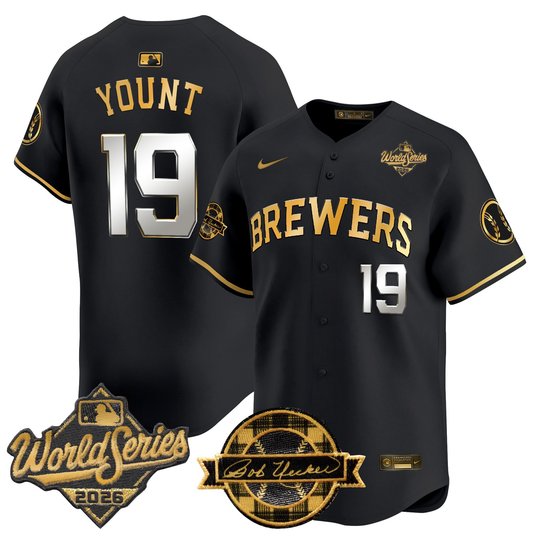 Men's Milwaukee Brewers 2026 World Series Vapor Premier Limited Jersey V2 - Bob Uecker Patch - All Stitched