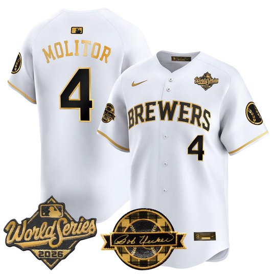 Men's Milwaukee Brewers 2026 World Series Vapor Premier Limited Jersey V2 - Bob Uecker Patch - All Stitched
