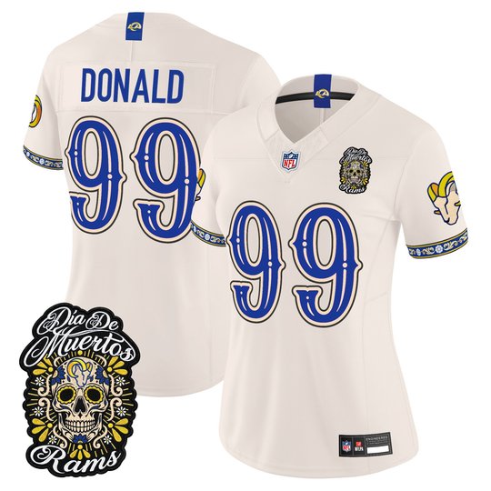 Women's Los Angeles Rams Día de los Muertos Vapor Limited Jersey - All Stitched