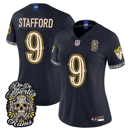 Women's Los Angeles Rams Día de los Muertos Vapor Limited Jersey - All Stitched