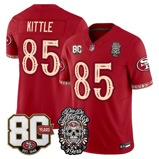 Men's San Francisco 49ers Día de los Muertos Vapor Limited Jersey - 80th Anniversary Patch - All Stitched