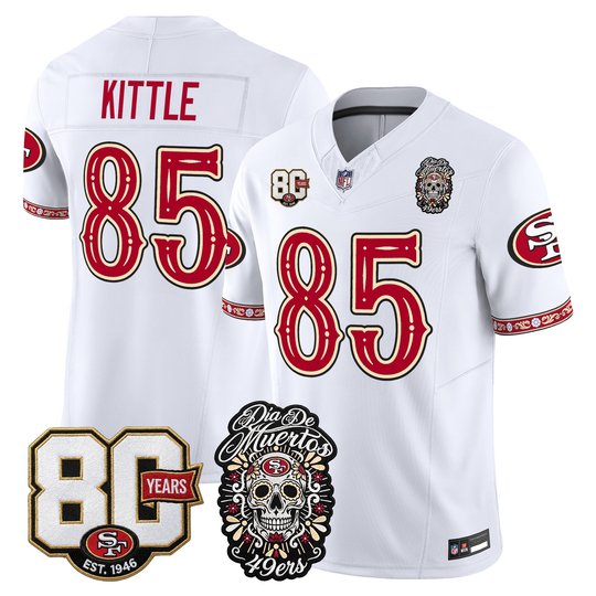 Men's San Francisco 49ers Día de los Muertos Vapor Limited Jersey - 80th Anniversary Patch - All Stitched