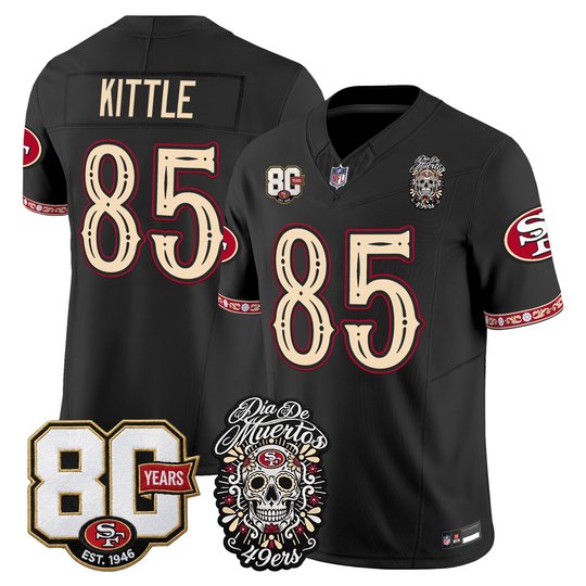 Men's San Francisco 49ers Día de los Muertos Vapor Limited Jersey - 80th Anniversary Patch - All Stitched