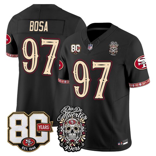 Men's San Francisco 49ers Día de los Muertos Vapor Limited Jersey - 80th Anniversary Patch - All Stitched