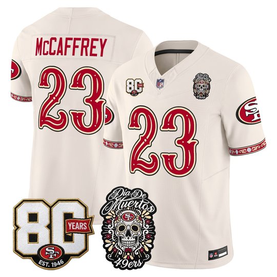 Men's San Francisco 49ers Día de los Muertos Vapor Limited Jersey - 80th Anniversary Patch - All Stitched