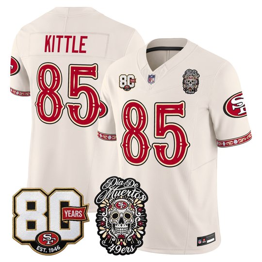 Men's San Francisco 49ers Día de los Muertos Vapor Limited Jersey - 80th Anniversary Patch - All Stitched