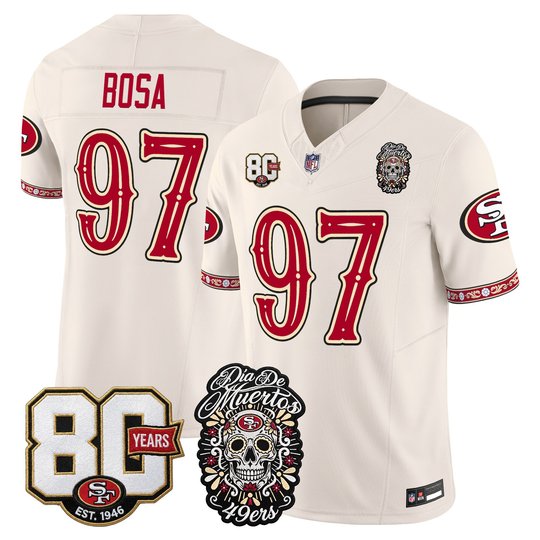 Men's San Francisco 49ers Día de los Muertos Vapor Limited Jersey - 80th Anniversary Patch - All Stitched