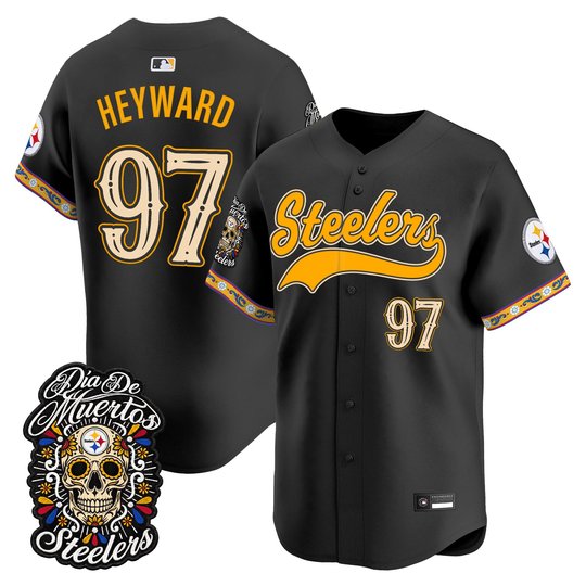 Men's Pittsburgh Steelers Día de los Muertos Vapor Limited Baseball Jersey - All Stitched