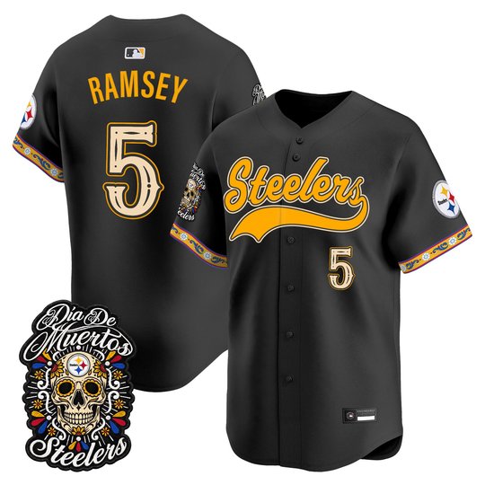 Men's Pittsburgh Steelers Día de los Muertos Vapor Limited Baseball Jersey - All Stitched