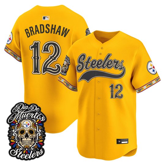 Men's Pittsburgh Steelers Día de los Muertos Vapor Limited Baseball Jersey - All Stitched