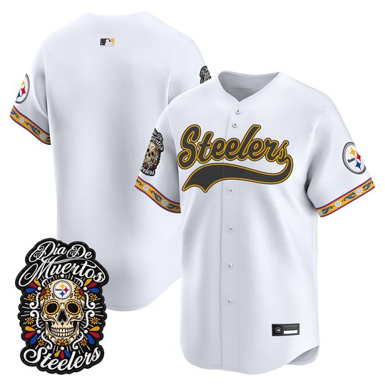 Men's Pittsburgh Steelers Día de los Muertos Vapor Limited Baseball Jersey - All Stitched
