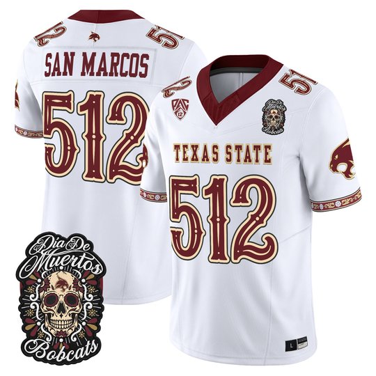 Men's Texas State Bobcats Día de los Muertos Vapor Limited Jersey - All Stitched