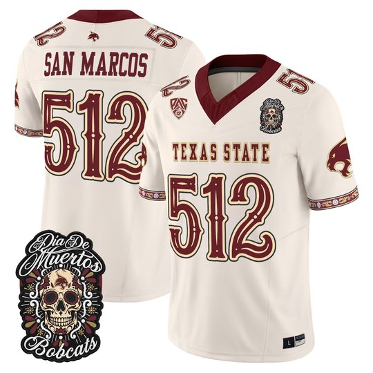 Men's Texas State Bobcats Día de los Muertos Vapor Limited Jersey - All Stitched
