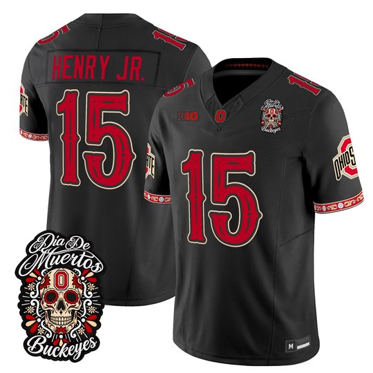 Men's Ohio State Buckeyes Día de los Muertos Vapor Limited Jersey - All Stitched