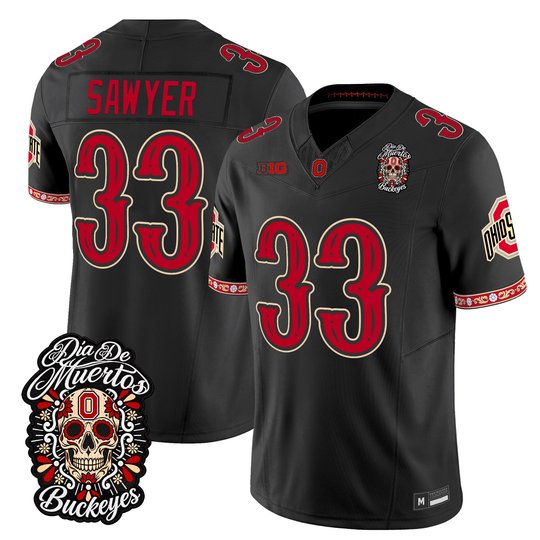 Men's Ohio State Buckeyes Día de los Muertos Vapor Limited Jersey - All Stitched