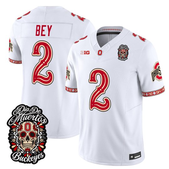 Men's Ohio State Buckeyes Día de los Muertos Vapor Limited Jersey - All Stitched