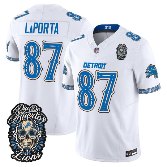 Men's Detroit Lions Día de los Muertos Vapor Limited Jersey - All Stitched