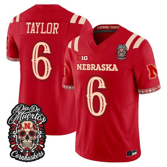 Men's Nebraska Cornhuskers Día de los Muertos Vapor Limited Jersey - All Stitched