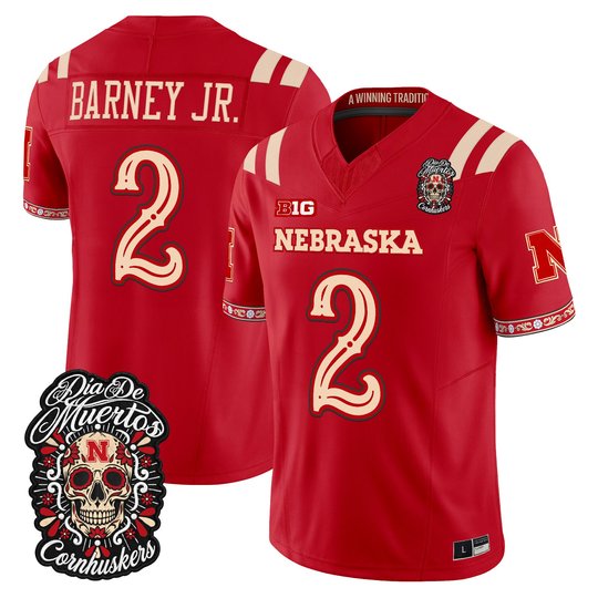 Men's Nebraska Cornhuskers Día de los Muertos Vapor Limited Jersey - All Stitched