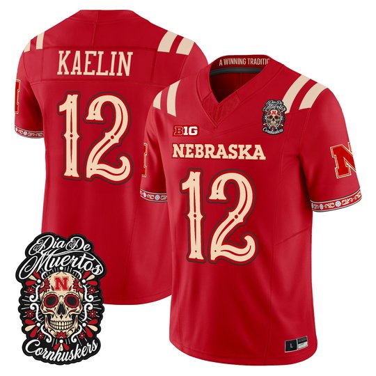 Men's Nebraska Cornhuskers Día de los Muertos Vapor Limited Jersey - All Stitched