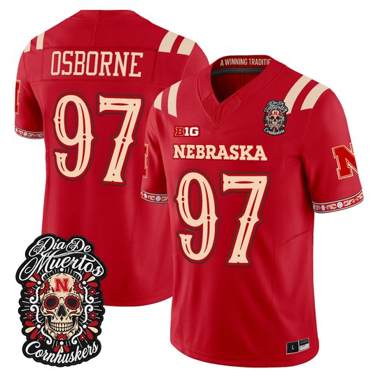 Men's Nebraska Cornhuskers Día de los Muertos Vapor Limited Jersey - All Stitched
