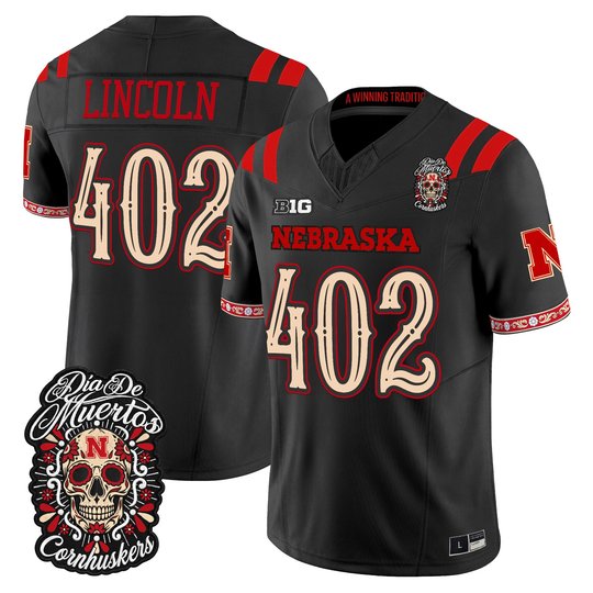 Men's Nebraska Cornhuskers Día de los Muertos Vapor Limited Jersey - All Stitched