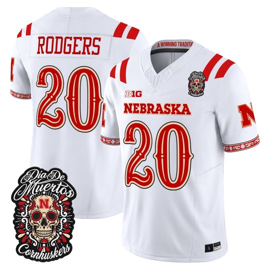 Men's Nebraska Cornhuskers Día de los Muertos Vapor Limited Jersey - All Stitched