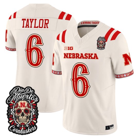 Men's Nebraska Cornhuskers Día de los Muertos Vapor Limited Jersey - All Stitched