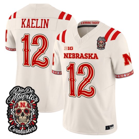 Men's Nebraska Cornhuskers Día de los Muertos Vapor Limited Jersey - All Stitched
