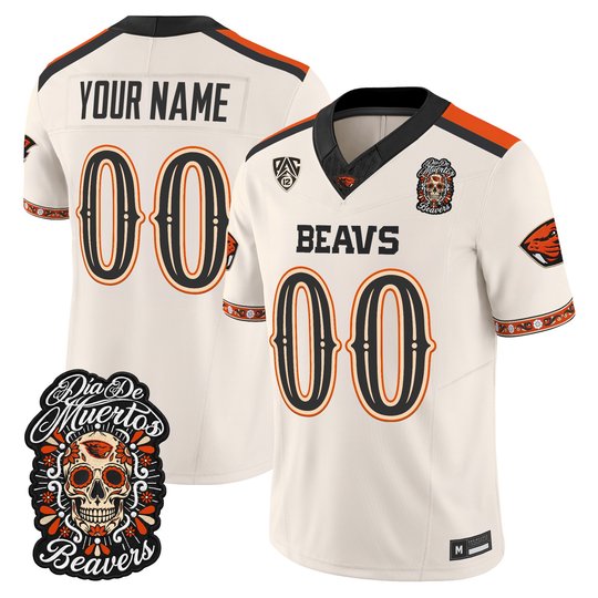 Oregon State Beavers Día de los Muertos Vapor Limited Custom Jersey - All Stitched