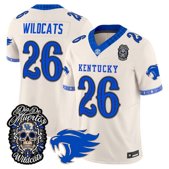Men's Kentucky Wildcats Día de los Muertos Vapor Limited Jersey - All Stitched