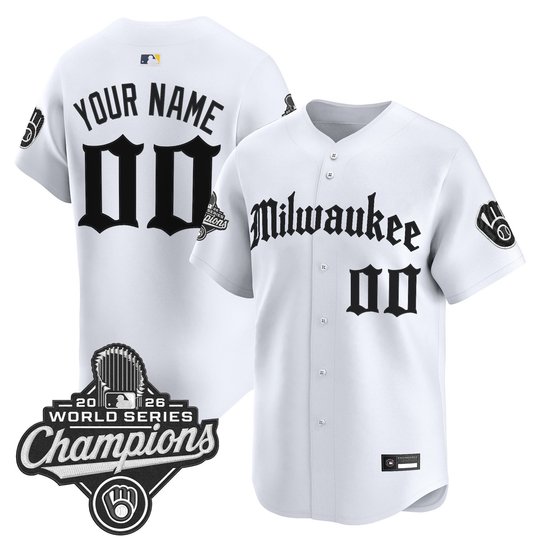 Milwaukee Brewers 2026 World Series Champions Vapor Premier Limited Custom Jersey - Gothic Edition - All Stitched