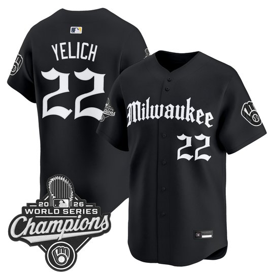 Men's Milwaukee Brewers 2026 World Series Champions Vapor Premier Limited Jersey - Gothic Edition - All Stitched