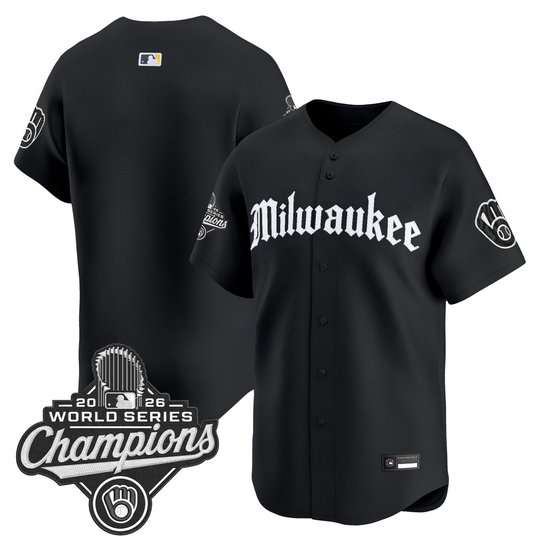 Men's Milwaukee Brewers 2026 World Series Champions Vapor Premier Limited Jersey - Gothic Edition - All Stitched