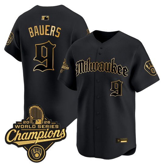 Men's Milwaukee Brewers 2026 World Series Champions Vapor Premier Limited Jersey - Gothic Edition - All Stitched